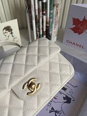 CHANEL | Mini White Flap Bag With Top Handle - AS2431 - 20x14x7cm - 3