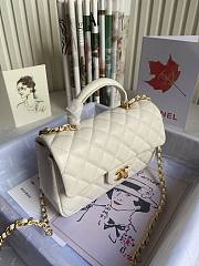 CHANEL | Mini White Flap Bag With Top Handle - AS2431 - 20x14x7cm - 2