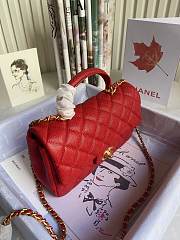 CHANEL | Mini Red Flap Bag With Top Handle - AS2431 - 20x14x7cm - 6