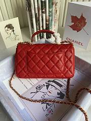 CHANEL | Mini Red Flap Bag With Top Handle - AS2431 - 20x14x7cm - 2