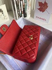 CHANEL | Mini Red Flap Bag With Top Handle - AS2431 - 20x14x7cm - 3
