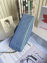 CHANEL | Mini Light Blue Flap Bag With Top Handle - AS2431 - 20x14x7cm - 6