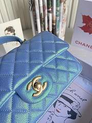 CHANEL | Mini Light Blue Flap Bag With Top Handle - AS2431 - 20x14x7cm - 3
