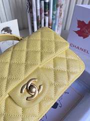 CHANEL | Mini Yellow Flap Bag With Top Handle - AS2431 - 20x14x7cm - 6