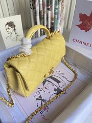 CHANEL | Mini Yellow Flap Bag With Top Handle - AS2431 - 20x14x7cm - 2