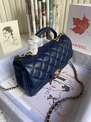 CHANEL | Mini Dark Blue Flap Bag With Top Handle - AS2431 - 20x14x7cm - 6