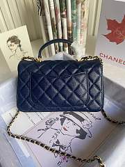 CHANEL | Mini Dark Blue Flap Bag With Top Handle - AS2431 - 20x14x7cm - 5