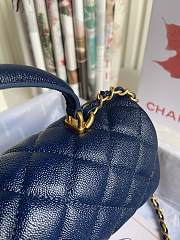 CHANEL | Mini Dark Blue Flap Bag With Top Handle - AS2431 - 20x14x7cm - 2