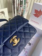 CHANEL | Mini Dark Blue Flap Bag With Top Handle - AS2431 - 20x14x7cm - 3