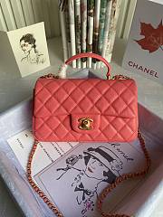 CHANEL | Mini Pink Flap Bag With Top Handle - AS2431 - 20x14x7cm - 1