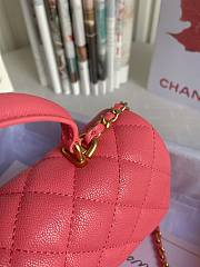 CHANEL | Mini Pink Flap Bag With Top Handle - AS2431 - 20x14x7cm - 6