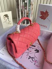 CHANEL | Mini Pink Flap Bag With Top Handle - AS2431 - 20x14x7cm - 3