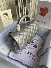CHANEL | Mini Silver Flap Bag With Top Handle - AS2431 - 20x14x7cm - 6