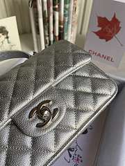 CHANEL | Mini Silver Flap Bag With Top Handle - AS2431 - 20x14x7cm - 3