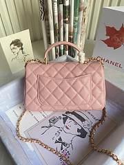 CHANEL | Mini Light Pink Flap Bag With Top Handle - AS2431 - 20x14x7cm - 3