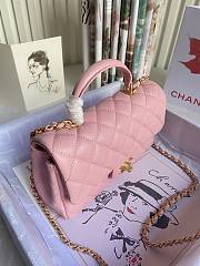 CHANEL | Mini Light Pink Flap Bag With Top Handle - AS2431 - 20x14x7cm - 6