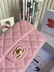CHANEL | Mini Light Pink Flap Bag With Top Handle - AS2431 - 20x14x7cm - 5