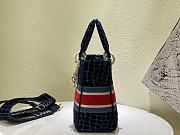 DIOR | Lady Bag Blue Velvet  - M0565O - 24 x 20 x 11 cm - 5