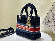 DIOR | Lady Bag Blue Velvet  - M0565O - 24 x 20 x 11 cm - 4