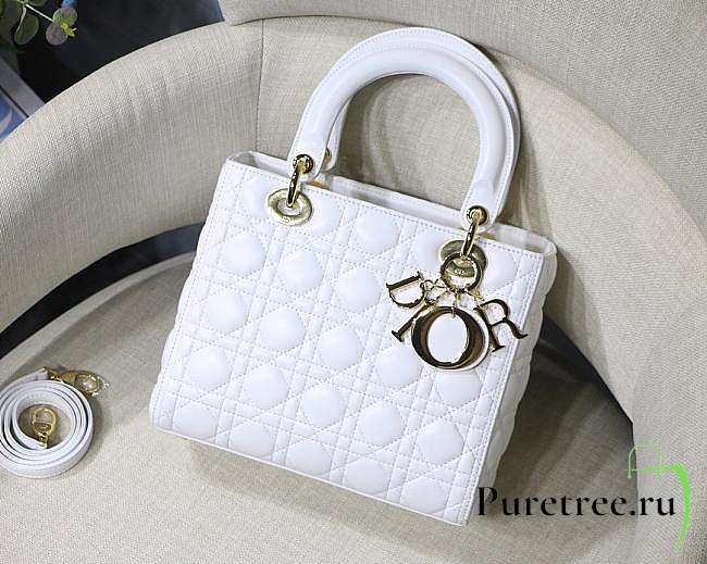 DIOR | Medium Lady White bag - M0565O - 24 x 20 x 11 cm - 1