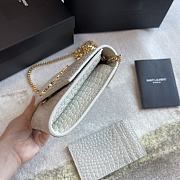 YSL | Uptown Chain Wallet In White Crocodile - 607788 - 19x12x4cm - 2