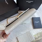 YSL | Uptown Chain Wallet In White Crocodile - 607788 - 19x12x4cm - 3