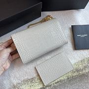 YSL | Uptown Chain Wallet In White Crocodile - 607788 - 19x12x4cm - 6