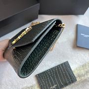 YSL | Uptown Chain Wallet In Green Crocodile - 607788 - 19x12x4cm - 2