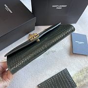 YSL | Uptown Chain Wallet In Green Crocodile - 607788 - 19x12x4cm - 4