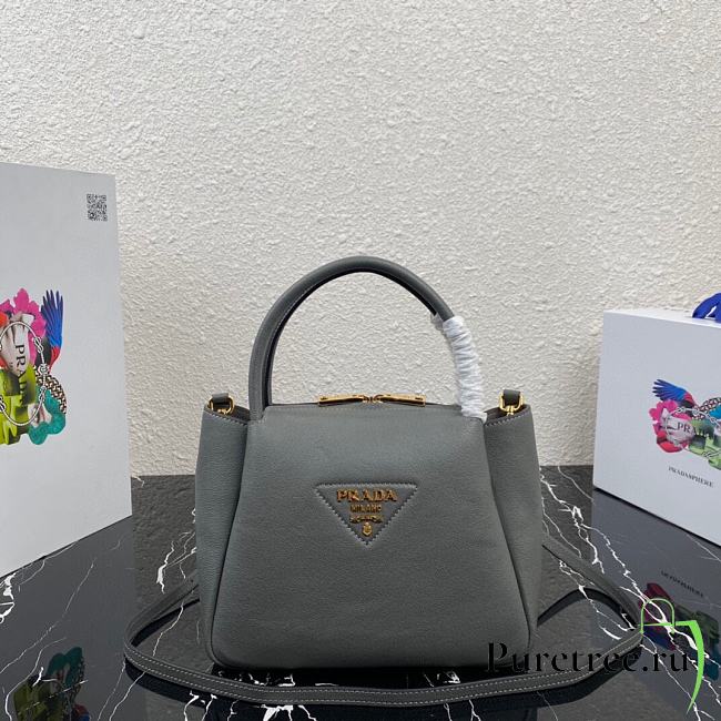 PRADA | Small leather Gray handbag - 1BC145 - 23 x 21 x 10 cm - 1