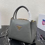 PRADA | Small leather Gray handbag - 1BC145 - 23 x 21 x 10 cm - 5