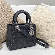 DIOR | Medium Lady Black Silver Bag - M0565 - 24×11×20cm - 1