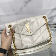 YSL | Small White Puffer Bag Golden Hardware - 577476 - 29x17x11cm - 5