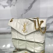 YSL | Small White Puffer Bag Golden Hardware - 577476 - 29x17x11cm - 6