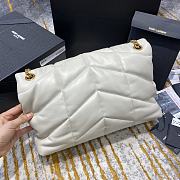 YSL | Medium White Puffer Bag Golden Hardware - 577475 - 35x23x13.5cm - 3