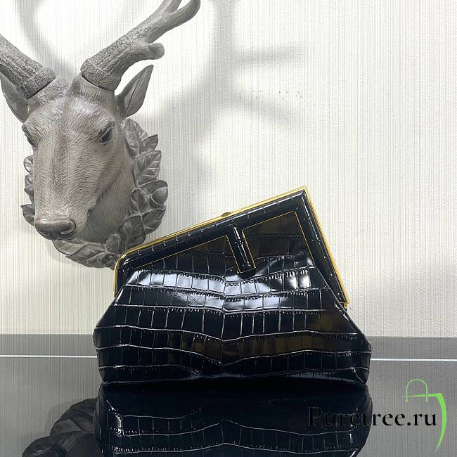 FENDI | First Small black crocodile bag - 26×9.5×18cm  - 1