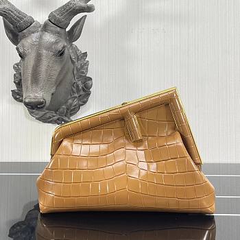 FENDI | First Small caramel crocodile bag - 26×9.5×18cm 