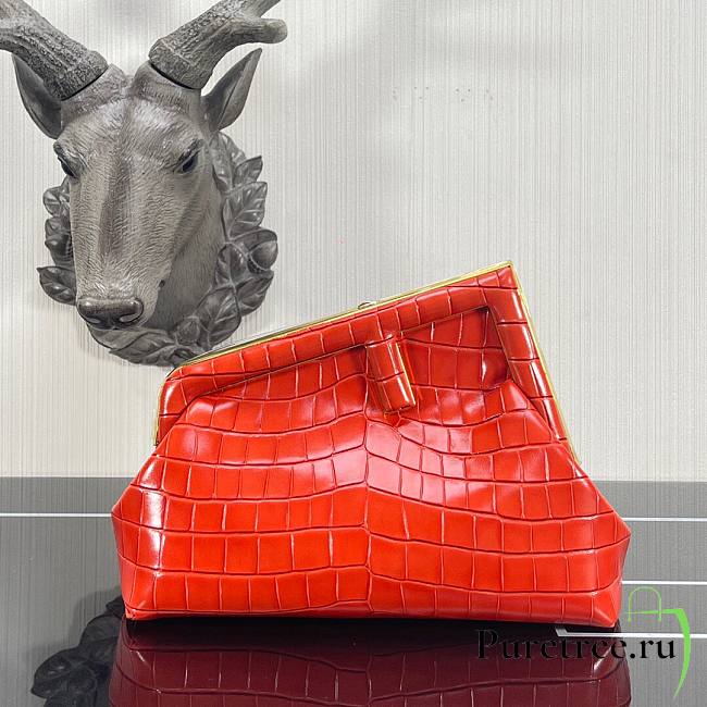 FENDI | First Small red crocodile bag - 26×9.5×18cm  - 1