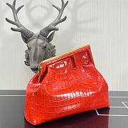 FENDI | First Medium red crocodile bag - 32.5x15x23.5cm  - 5