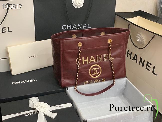 CHANEL | Shopping bag shiny calfskin red 66941 - 33*14.5*24cm - 1