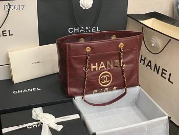 CHANEL | Shopping bag shiny calfskin red 66941 - 33*14.5*24cm