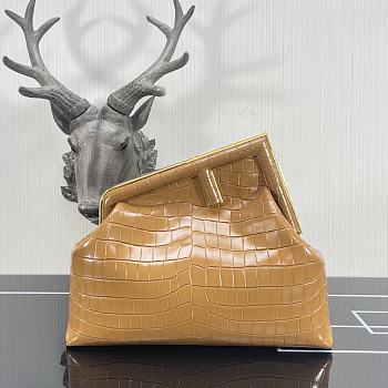 FENDI | First Medium caramel crocodile bag - 32.5x15x23.5cm