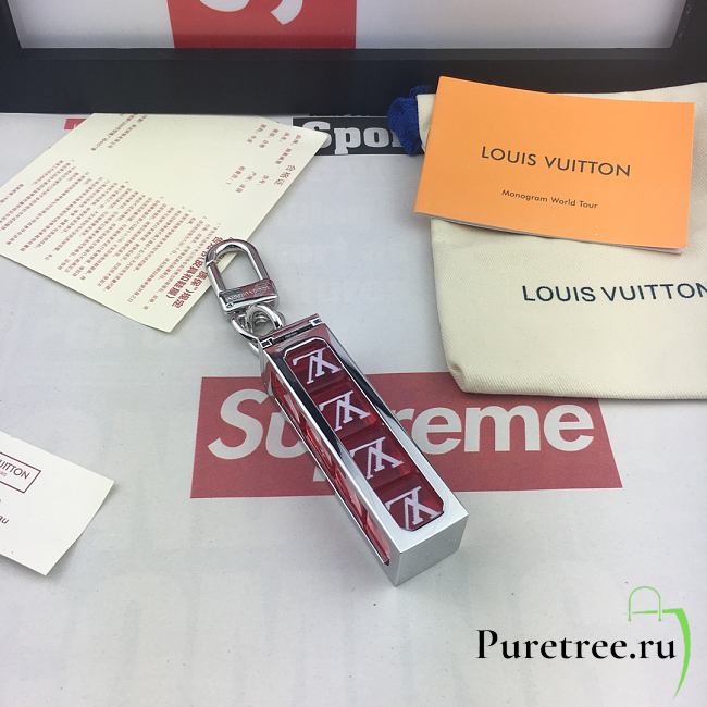 LV x Superme dice keychain red - 1