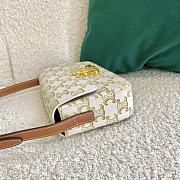 CELINE | Triomphe Shoulder Bag In Triomphe Canvas And Calfskin White 20cm - 6