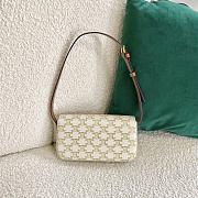 CELINE | Triomphe Shoulder Bag In Triomphe Canvas And Calfskin White 20cm - 4