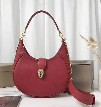 BVLGARI | Serpenti Ellipse Crossbody Medium Red Bag - 25.5 x 25 x 5.5 cm