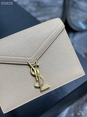 YSL | Cassandra Medium Beige In Grain Chain Bag - 532750 - 22 x 16,5 x 5,5 cm - 2