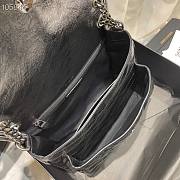 YSL | Niki Medium In Black Crinkled Vintage Leather 633158 28cm - 6