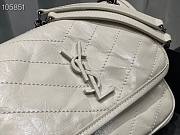 YSL | Niki Baby In White Crinkled Vintage Leather 633151 21cm - 2
