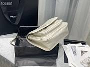 YSL | Niki Baby In White Crinkled Vintage Leather 633151 21cm - 5